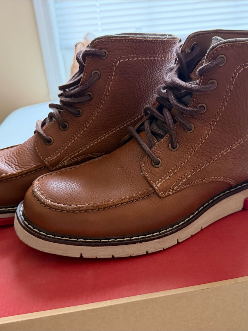 Levi's Brown Leather Moc Toe Lace-Up Boots